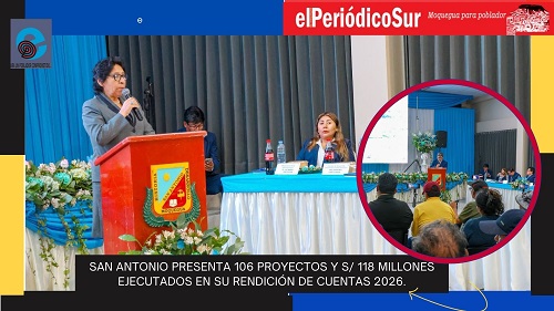 San Antonio presenta 106 proyectos y S/ 118 millones ejecutados en su rendición de cuentas 2026.